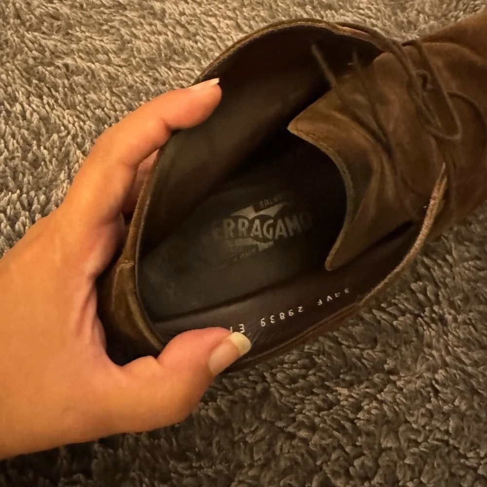 SALVATORE FERRAGAMO Men's Brown Suede Shoes